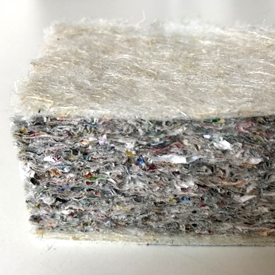 Muffle, acoustic panel material
